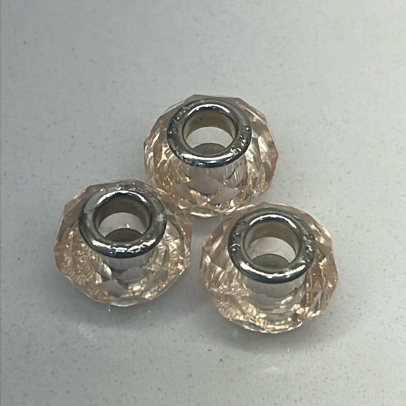 Silver 925 Crystal Charm Beads (set of 3) - Picture 1 of 11